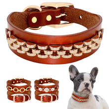 Load image into Gallery viewer, Leather Rhinestone Dog Collar

