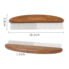 Load image into Gallery viewer, Pet Hair Remover Comb With Wood Handle
