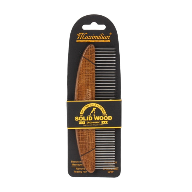 Pet Hair Remover Comb With Wood Handle