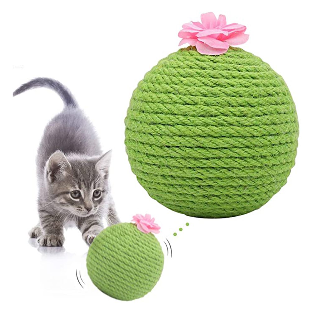Wear-Resistant Woven Cat Scratch Cactus Ball